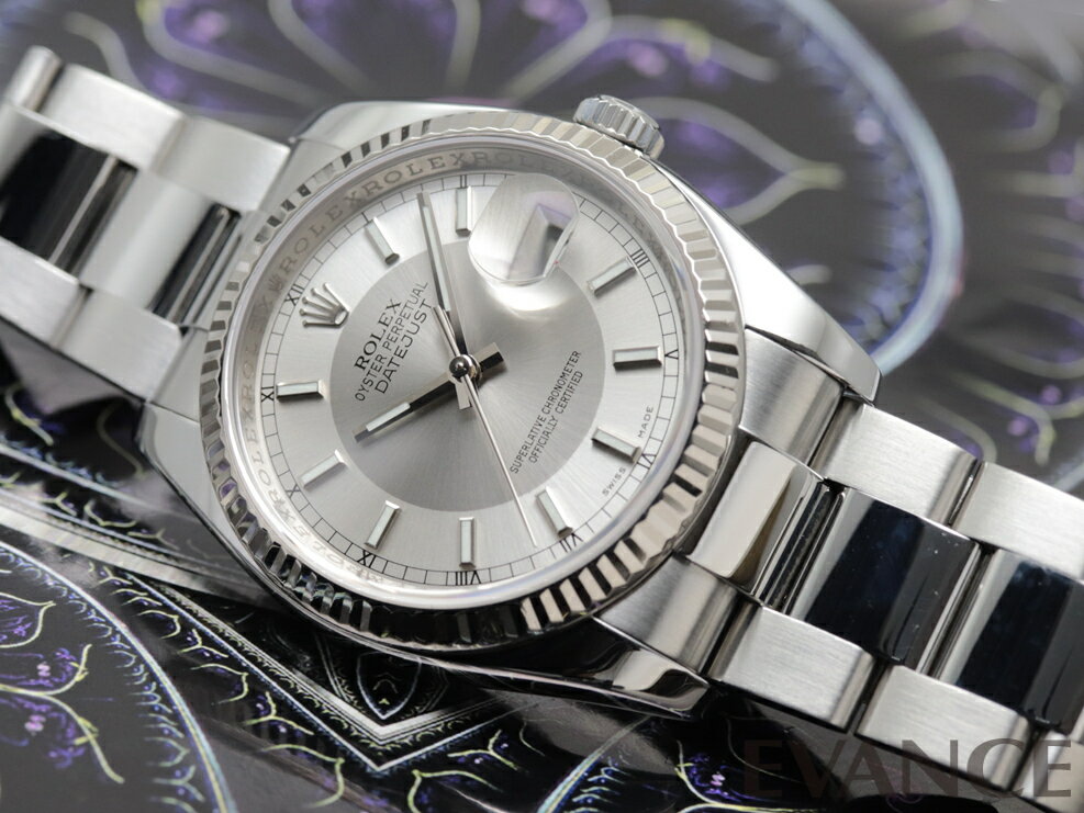 【中古】 ロレックス デイトジャスト 116234 シルバー／グレー D番 メンズ 【腕時計】【ROLEX】