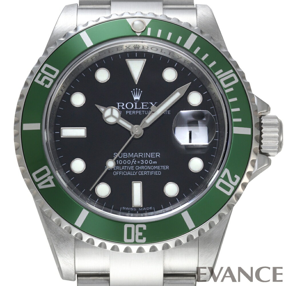 【中古】 ロレックス サブマリーナー デイト 16610LV グリーンベゼル V番 メンズ 【腕時計】【ROLEX】