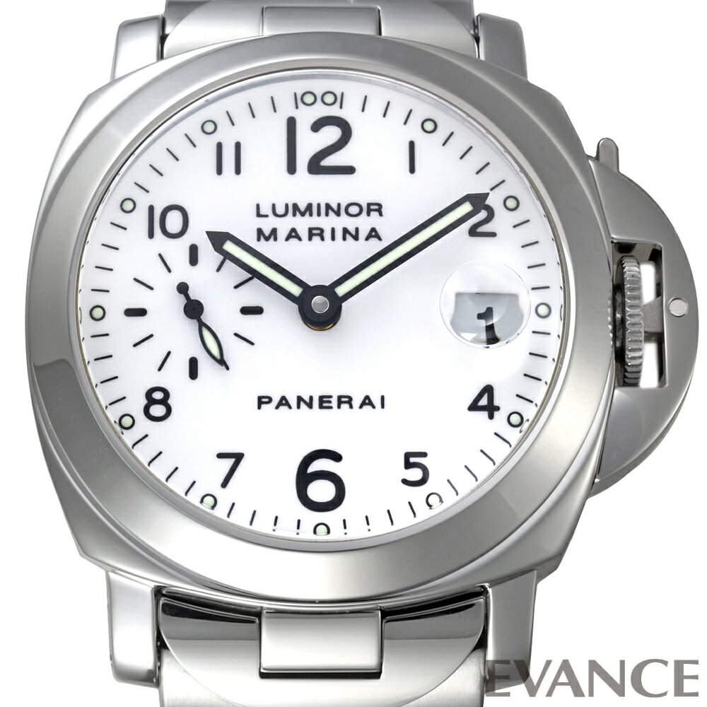 【中古】 パネライ ルミノール マリーナ 40mm PAM00051 ホワイト B番 メンズ 【腕時 ...