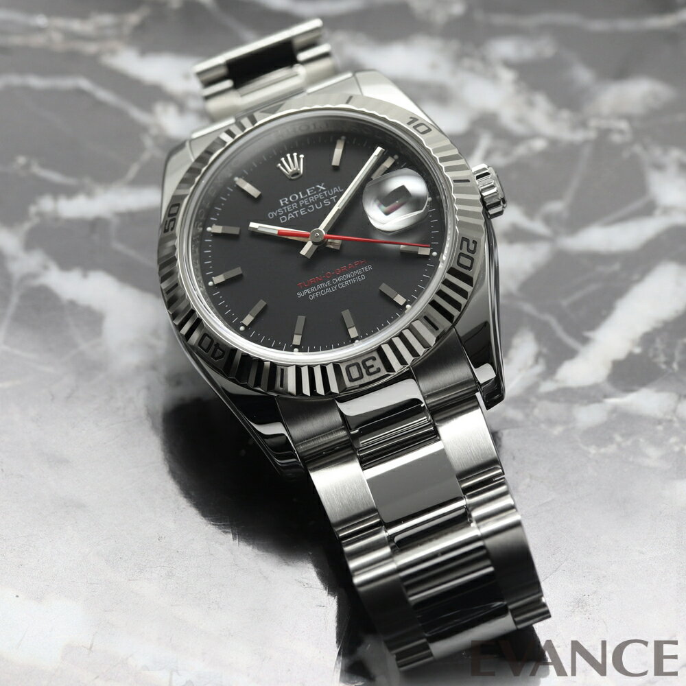 【中古】 ロレックス デイトジャスト ターノグラフ 116264 ブラック F番 メンズ 【腕時計】【ROLEX】
