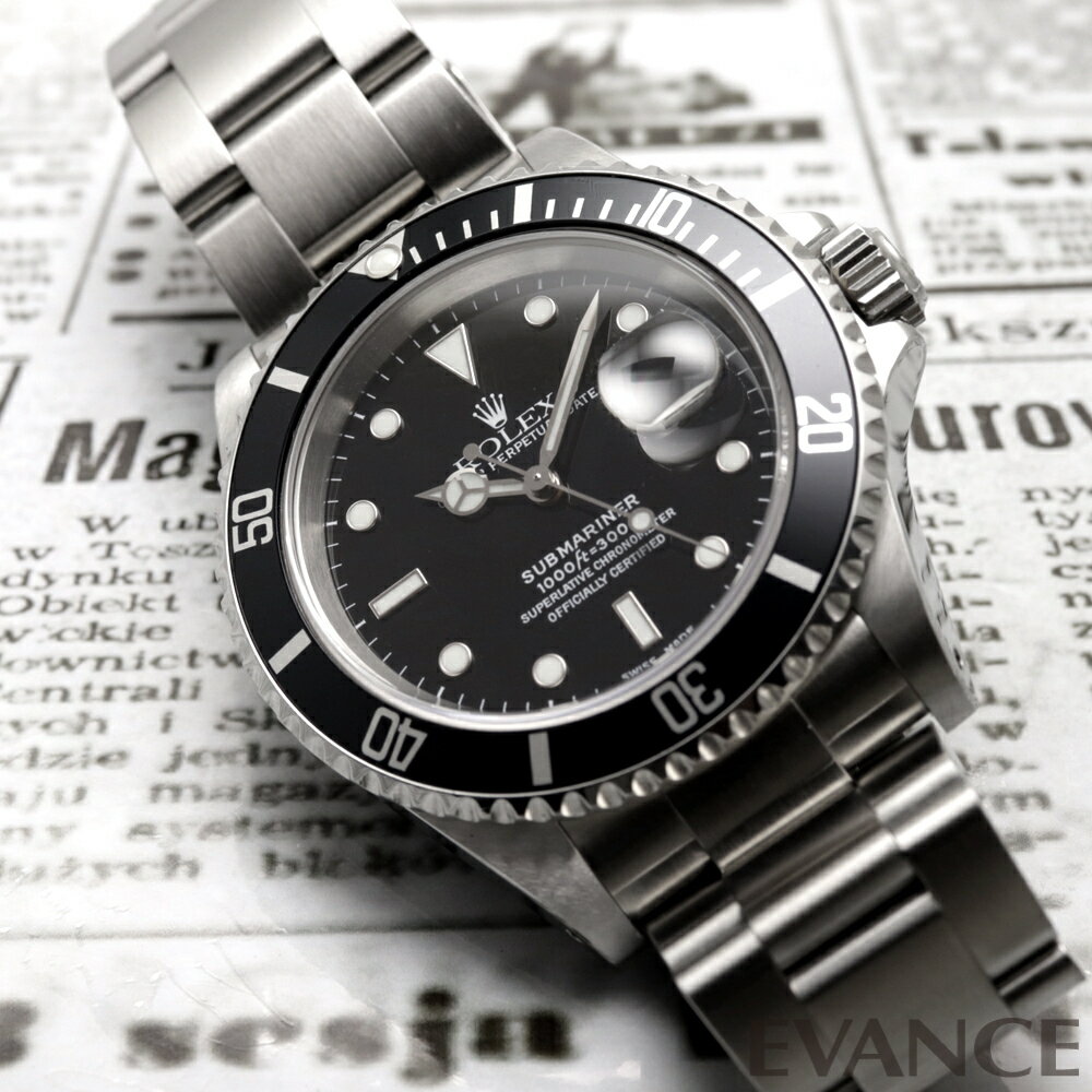 【中古】 ロレックス サブマリーナー デイト 16610 ブラック P番 メンズ 【腕時計】【ROLEX】