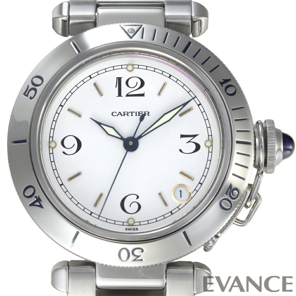 【中古】 カルティエ パシャ 35mm W31007H2 ホワイト メンズ 【腕時計】【CARTIER】