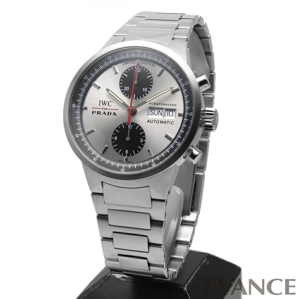 【中古】 IWC GST クロノグラフ PRADA 世界限定2000本 IW370802 シルバー／ブラック メンズ 【腕時計】
