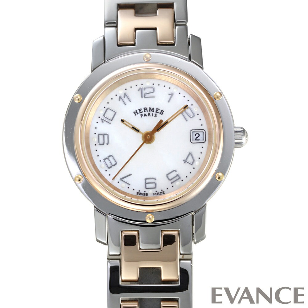 【中古】 エルメス クリッパー ナクレ CL4.221.214.3824 ピンクマザーオブパール レ ...