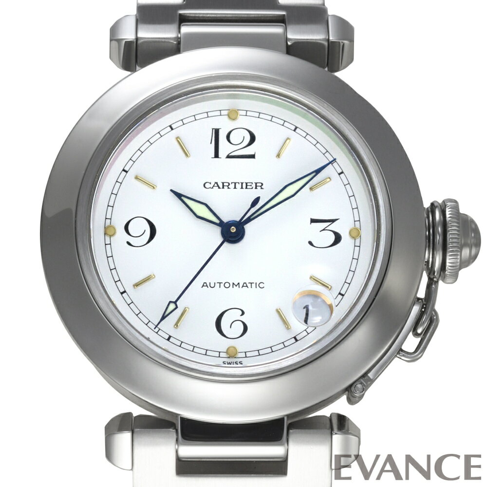 CARTIER - 【中古】 カルティエ パシャC W31015M7 ホワイト ボーイズ 【腕時計】【CARTIER】