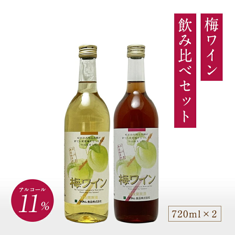 梅ワイン 2種類飲み比べセット 720ml×2本入り お酒 ワイン 紀州南高梅 和歌山 プラム食品
