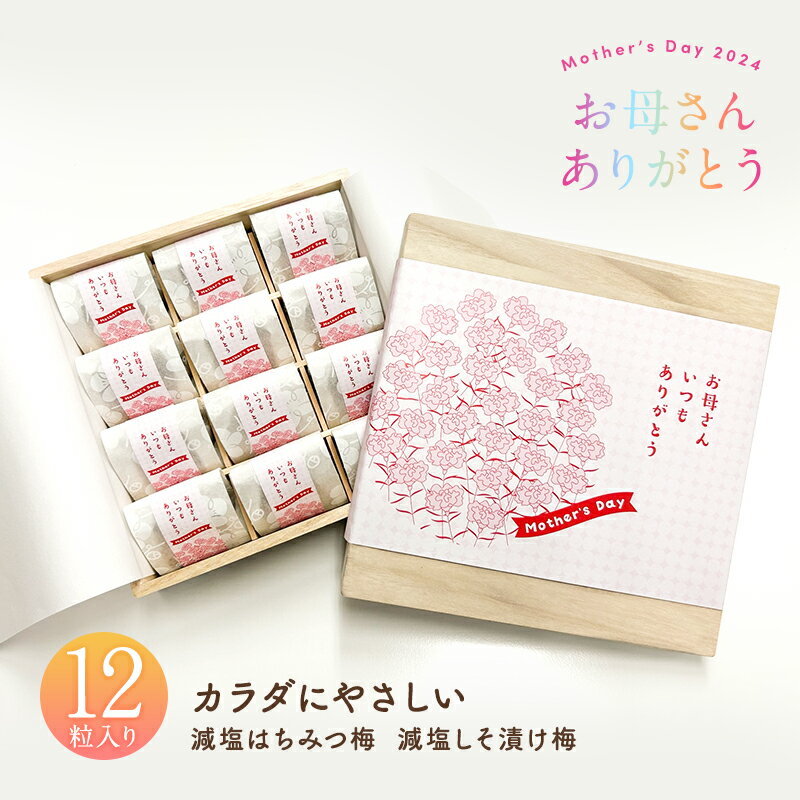 母の日ギフト 梅干し 12粒入 はちみつ梅 しそ梅 減塩 塩分3％ お取り寄せグルメ 紀州南高梅 梅干 うめぼし 贈答 個包装 2025年のサムネイル