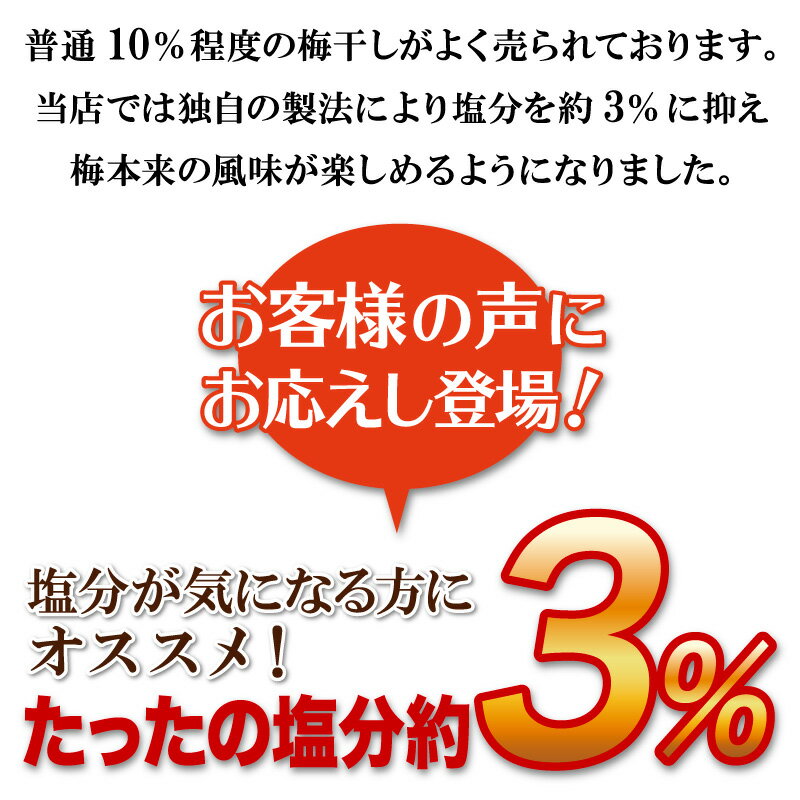 梅干し 訳あり 減塩つぶれ梅 はちみつ 塩分3...の紹介画像3