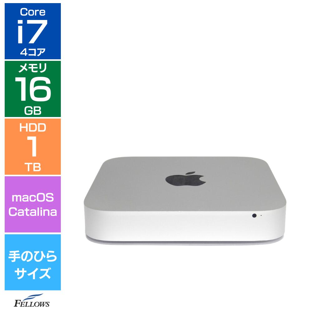  Apple Mac mini Late 2012 Core i7 2.6GHz メモリ16GB HDD 1TB Catalina 4コア Thunderbolt HDMI 手のひらサイズ A1347 デスクトップパソコン マックミニ 中古PC