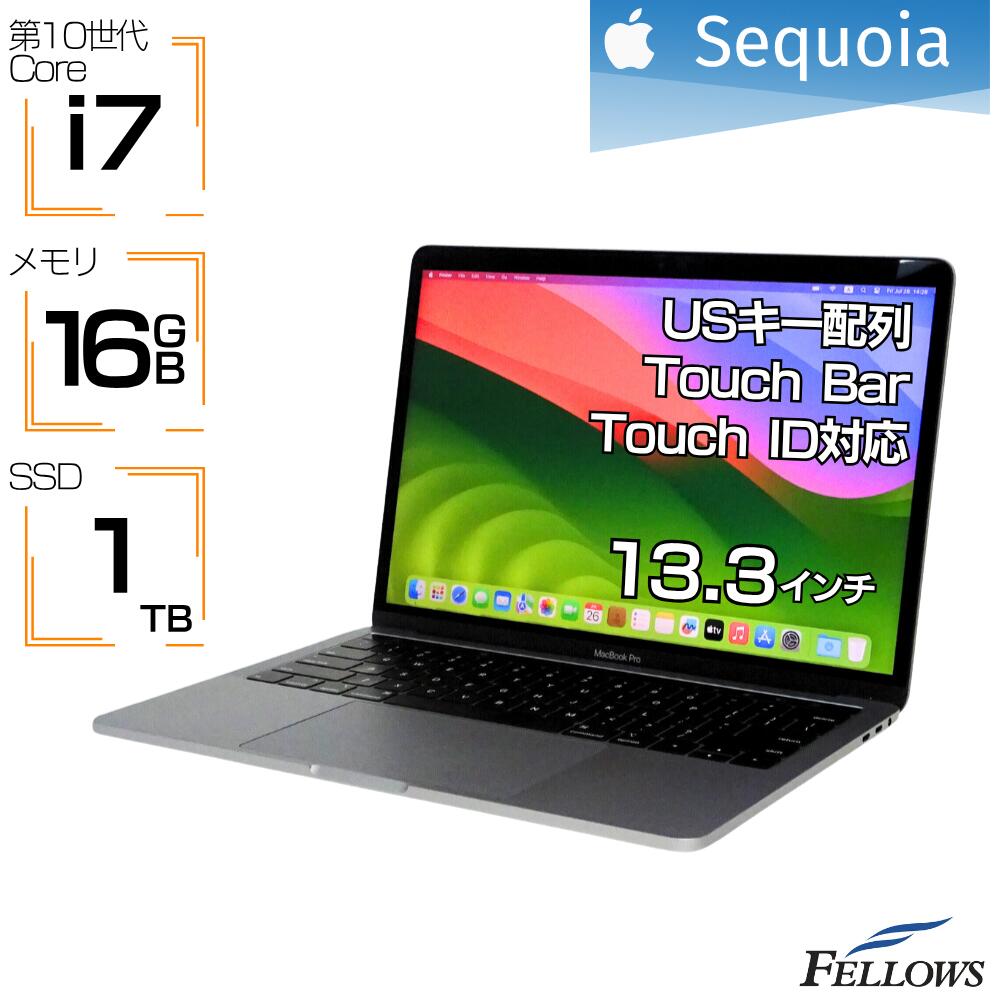 【P5倍対象品＋エントリーでP5倍】 ノートパソコン 中古 良品 USキー 英語 Apple MacBook Pro 13インチ 2020 A2251 スペースグレイ Core i7 2.3GHz 16GB メモリ 1TB SSD TouchBar Touch ID