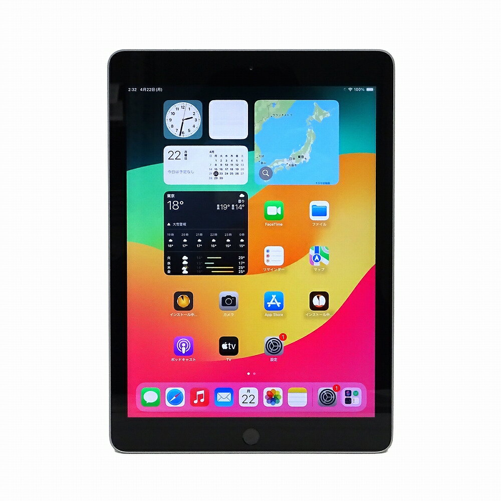 【エントリーでP10倍 当店限定】 美品 中古タブレット Apple iPad 第6世代 Wi-Fiモデル 9.7インチ MR7F2J/A スペースグレイ 32GB 4コア A10 指紋認証 Touch ID 17.4.1