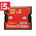 ★P5倍 マラソンセール!★Micro SDカードをCFカードに変換 マイクロSDカード to CFアダプタ カードデュアルマイクロSD/CFコンバータ2TBま...