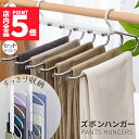 ★P5倍 マラソンセール★ズボンハンガー ハンガー スラックスハンガー 6連 省スペース ステンレス 軽量 収納 スラックス ズボン ネクタイ スカート ベルト...