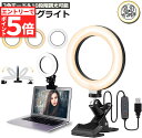 ★エントリーでP5倍★あす楽 即納 LEDリングライト USB自撮りライト 6.3インチ 直径16cm zoom ライト 高輝度撮影用ライト 3色モード 10段...
