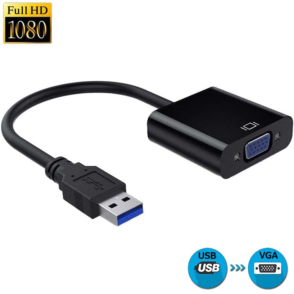 USB3.0 to VGA 変換アダプター 5Gbps高速 USB VGA変換ケーブル USB to VGA変換 Windows 10/8.1/8/7など対応 使用簡単…