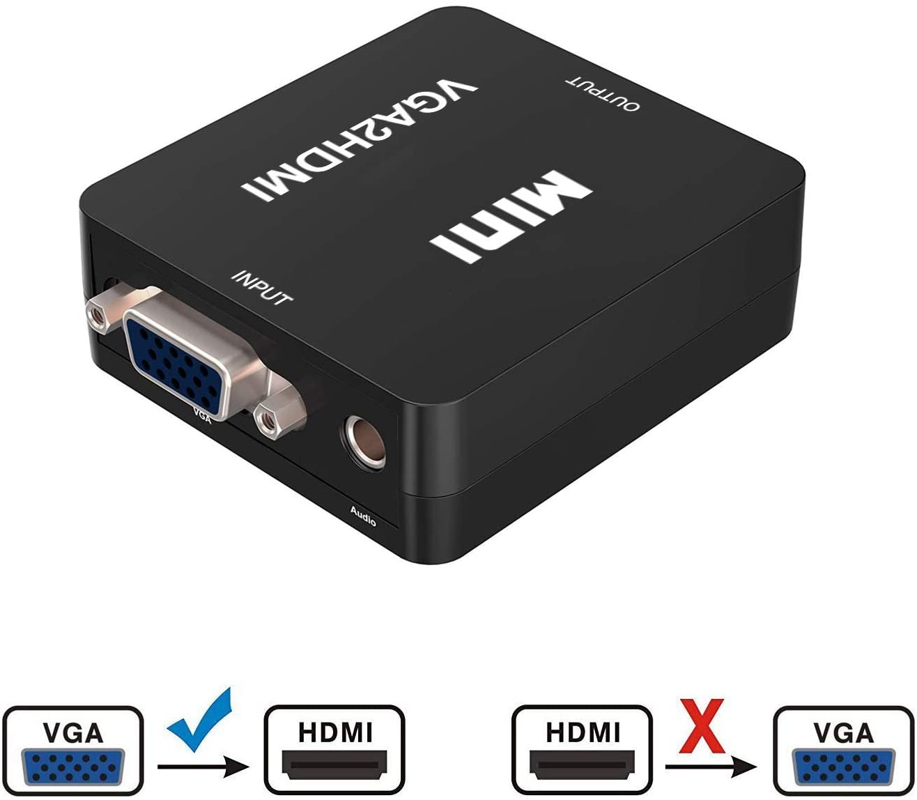 VGA to HDMI 変換アダプタ 変換コンバーター 金メッキ VGA to HDMI 変換器 VGA 入力 HDMI出力 USBケーブル付き 1080p…