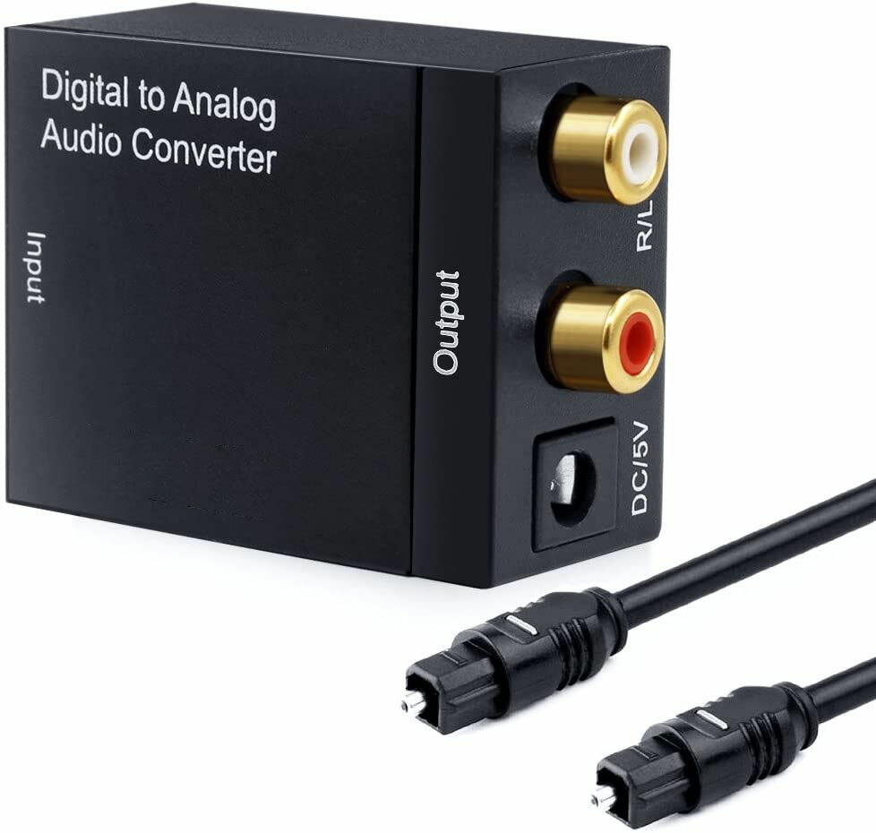 DACデジタル(光＆同軸) から アナログ(RCA) オーディオ変換器 変換コネクター オーディオコンバーター 光デジタル アナログ 変換器 同軸 変換 Digital to Analog Converter 光ケーブル付き