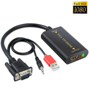 VGA to HDMI ӥǥѴ֥  ǥ֥դ VGA to HDMI Ѵץ 1080Pб VGA USB ǥR/L to HDMI֥ PC Ρȥѥ HDTV ץʤ