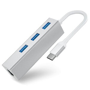 Type-c LANケーブル 変換アダプター usb c ハブ usb タイプc lan変換 LAN USB3.0×3ポート usb type c 100メガバイト 高速データ転送 拡張 軽量 最新版 USB Type - Cデバイス対応MacBook/Chromebook Pixel/Moreusb type c ハブ