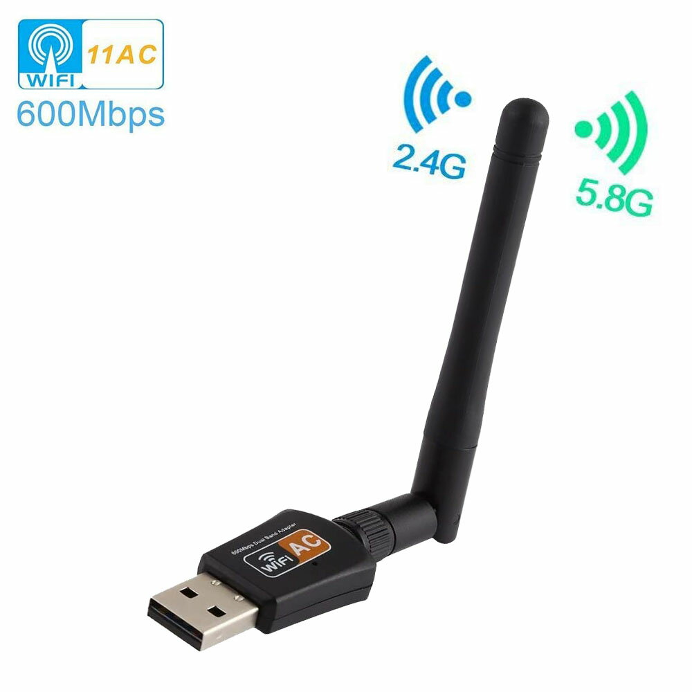 600Mbs 無線lan 子機 USB2.0 WIFI アダプター 高速 5G/433+2.4G/150Mbps 802.11ac/n/a/g/b技術 無線 36..