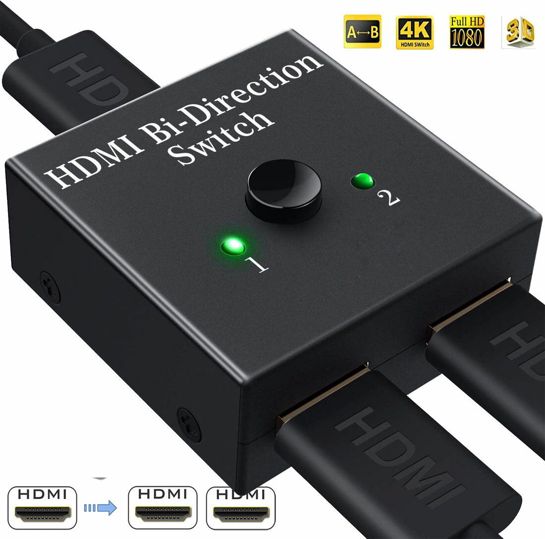 HDMI 切替器 分配器 双方向 4K 60HZ hdmiセレクター 4K/3D/1080P対応 1入力2出力/2入力1出力 手動切替 PS3/PS4/Ninte…