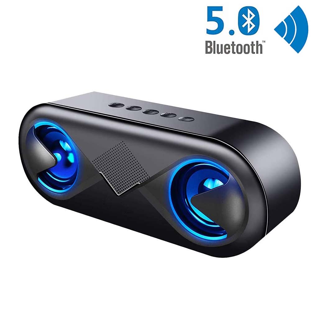 楽天E-Finds 楽天市場店bluetooth5.0 スピーカー ワイヤレススピーカー マイク搭載 高音質 重低音 充電式 大音量 ブルートゥーススピーカー usb LED スマホスピーカー ハンズフリー通話 ステレオ コスパ最高