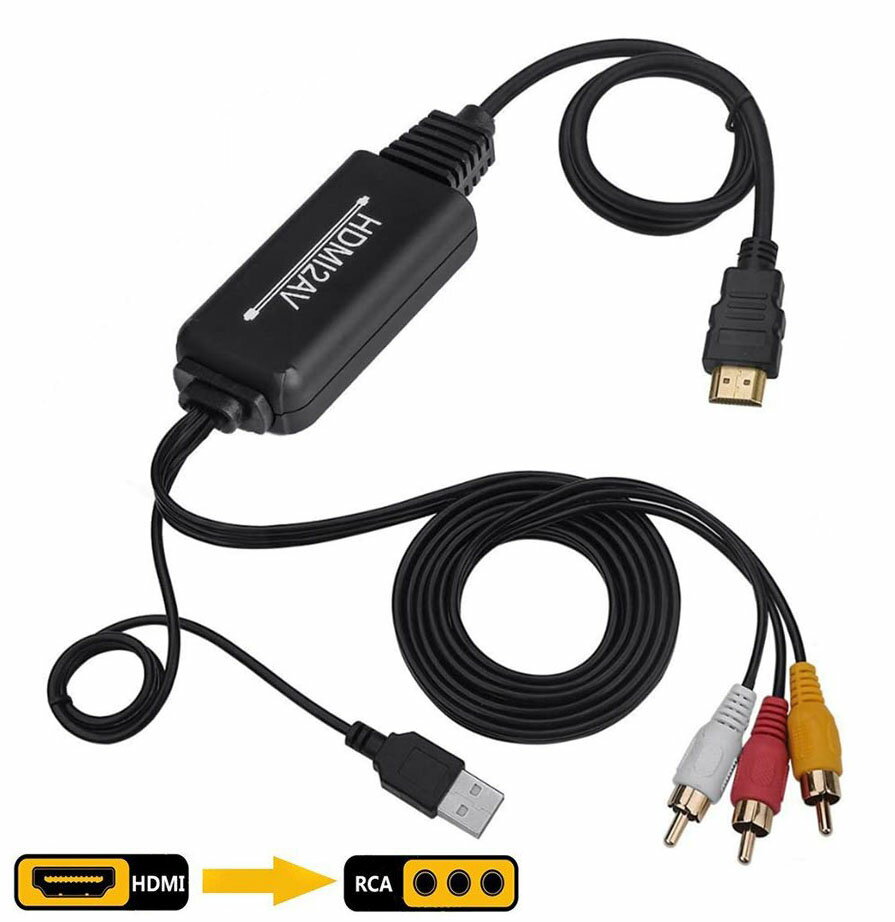 HDMI to RCA 変換コンバーター 3RCA/AV 変換ケーブル HDMI to AV コンポジット HDMIからアナログに変換アダプタ 1080…