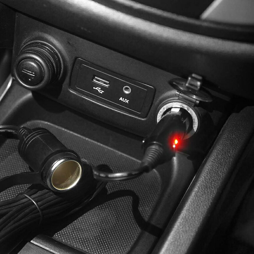 12V/24V車用シガー延長ケーブルシガーソケット3Mシガーライター延長コード延長コードシガーアダプターDC電源延長プラグ急速充電ソケットLED通電ライト付き