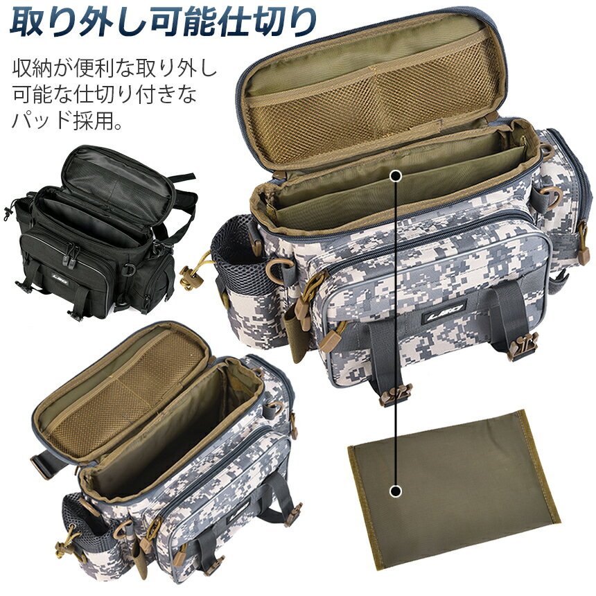 フィッシングバッグ釣りバッグ釣り袋多機能3WAY大容量1000D防水オックスフォード布タックルバッグ釣り用ヒップバッグ肩掛け可能釣具タックルバッグツールバッグ自転車アウトドア登山旅行用