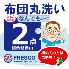 【なんでもコース】布団 クリーニング 2点 丸洗い フレスコ 送料無料 ( 布団 クリーニング 布団クリーニング ふとんクリーニング 布団丸洗い 羽毛布団 ふとん丸洗い 2枚 宅配 掃除)