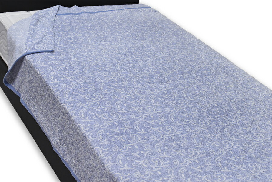 【P10倍 11/27 1:59迄】西川マイヤーオボロプリント タオルケット シングル (リーフブルー)