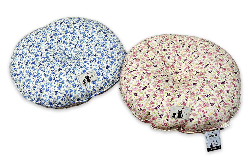 円形フロアクッションφ60cm 日本製 小花