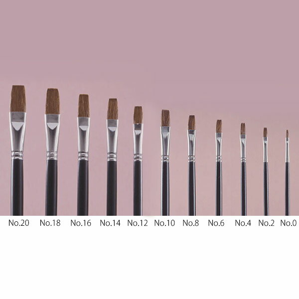 オリジナル水彩筆 フラットNO.20 イタチ・馬毛混毛 2