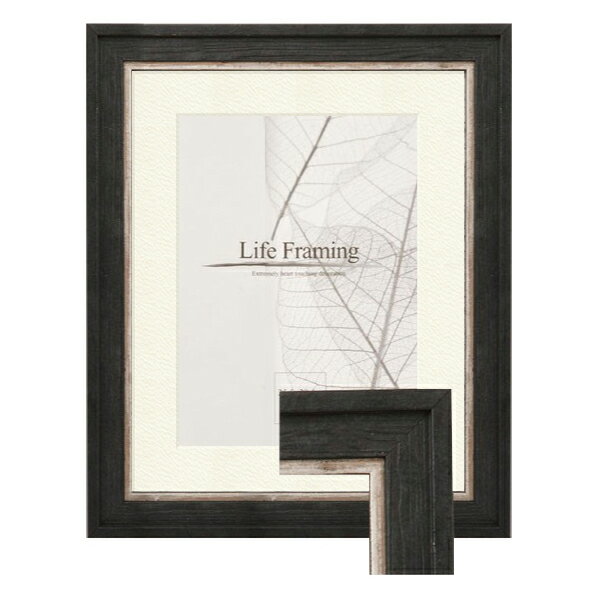 木製デッサン額 スカーラ ブラック色フレーム (マット・アクリル付) インチ判