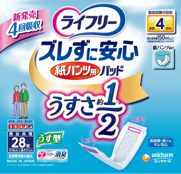 LFズレずに安心うす型紙パンツ専用尿とりパッド4回28枚（28枚） 1