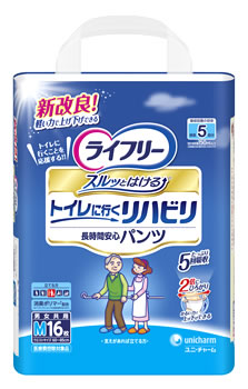 商品詳細商品画像と実物のデザインが異なる可能性がございます。介助があれば立てる方のための、長時間モレずに安心で上げ下げしやすい排泄リハビリに最適な紙パンツです。新改良スッキリ形状で、『足入れスムーズ』たっぷり5回分吸収・横モレあんしんギャザーで、『長時間モレずに安心』かる〜く伸び縮みするので、『上げ下げらくらく』やわらか素材で、『ここちよい肌触り』全面通気シートで、『ムレずにサラサラ』ニオイを閉じ込める、『消臭ポリマー配合』保管・保存方法・ 開封後は、ほこりや虫などの異物が入らないよう、衛生的に保管してください。問合先0120-423-001(いきいきダイヤル）商品区分成人用紙パンツ広告文責ゴダイ(株) 楽天市場店メールアドレス　e-godai_4@shop.rakuten.co.jp電話番号　 079-268-2777