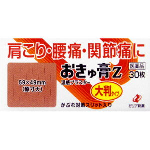 【ネコポス対象送料200円商品】【代金引換不可】【他商品同梱不可】【3個まで対応可】【第3類医薬品】おきゅ膏Z　　大判30枚