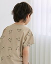 キッズ ショート ドルマンスリーブ Tシャツ スマイル 半袖 ベージュ メール便可 ■可愛い おしゃれ トップス 綿混 ストレッチ 韓国 子供服 女の子 男の子...