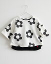 キッズ 半袖 Tシャツ スウェット スエット オオハナ オフホワイト メール便可 ■可愛い おしゃれ トップス 綿混 ストレッチ 韓国 子供服 女の子 男の子 ...