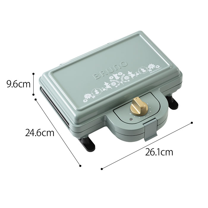 BRUNO ムーミン ホットサンドメーカー ダブル BOE051-BGR ブルーグリーン ダブル限定オールスタープレート付き 2枚焼き おしゃれ かわいい ギフト プレゼント バレンタイン格安通販　バレンタイン　人気　ランキング