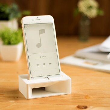 Eau ACUSTICO maple ホワイト iPhone6〜X用 アクースティコ アコースティコ iphone スピーカー アウトドア iphone8 iphoneX 対応 アイフォン 木製 アナログスピーカー 北欧 日本製 プレゼント オー