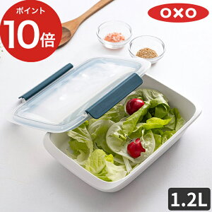 保存容器 密閉 お弁当箱 オクソーOXO オクソー プレップ＆ゴー コンテナ1.2L サラダ用お弁当箱 お弁当 作り置き スタッキング 中身が見える 冷蔵 冷凍 キムチ ダイエット おしゃれ レンジ対応 サラダ 母の日 食洗機対応 食洗機 洗いやすい 液漏れ 大容量【ポイント10倍】