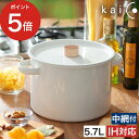 kaico パスタパン ih対応  中網付き カイコ 小泉誠 ih kaicoパスタパン kaiko 琺瑯 ホーロー 深型鍋 蓋付き 両手鍋 5.7リットル 琺瑯鍋 調理器具 キッチンツール おしゃれ シンプル 日本製 北欧 ギフト プレゼント 