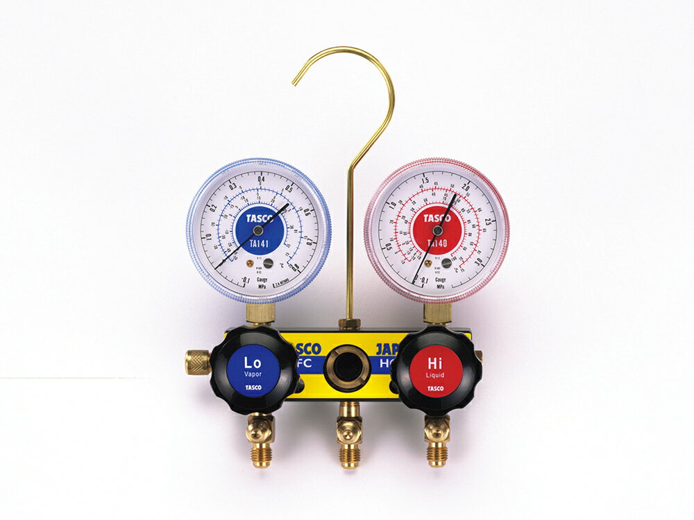 イチネンTASCO TA120TH-1 サイトグラス付ゲージマニホールド