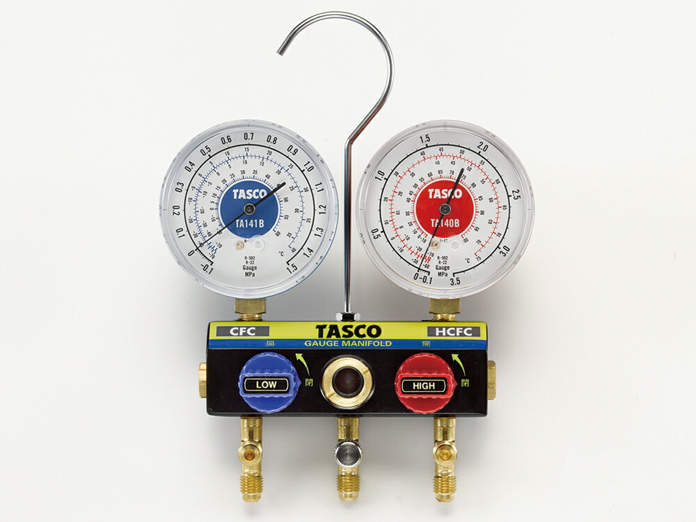 イチネンTASCO TA120WH-1 ボールバルブ式 マニホールドキット R22 R12 R502用