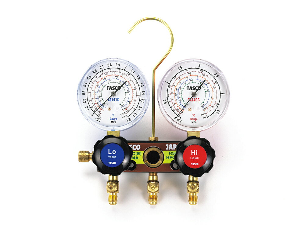 イチネンTASCO TA124AH-1 高精度ゲージ付マニホールドキット R404A R407C R507A R134a用