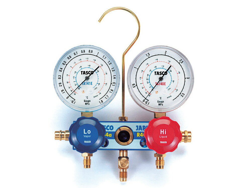 イチネンTASCO TA126-2 ゲージマニホールド R134a用