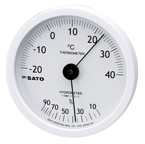 佐藤計量器 1022-00 ホワイティ温湿度計 SATO