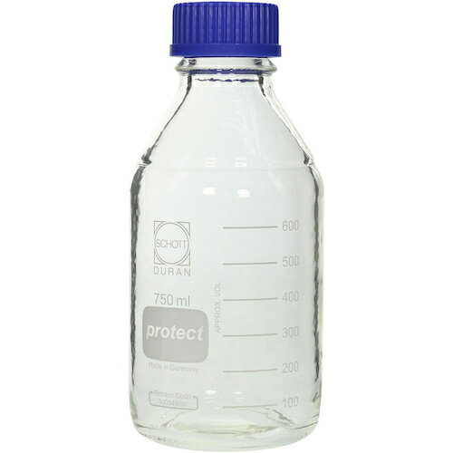 柴田科学 017280-750A ネジ口瓶 セーフティコート 青キャップ付 750mL