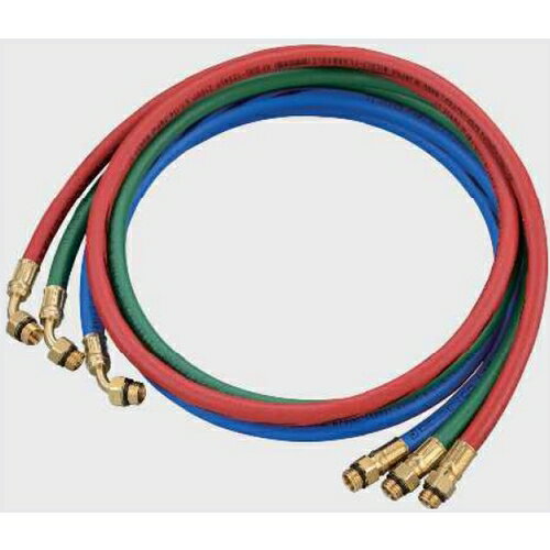 デンゲン CP-H1200YFS HFO-1234yf用 チャージングホース3本セット 1.2m